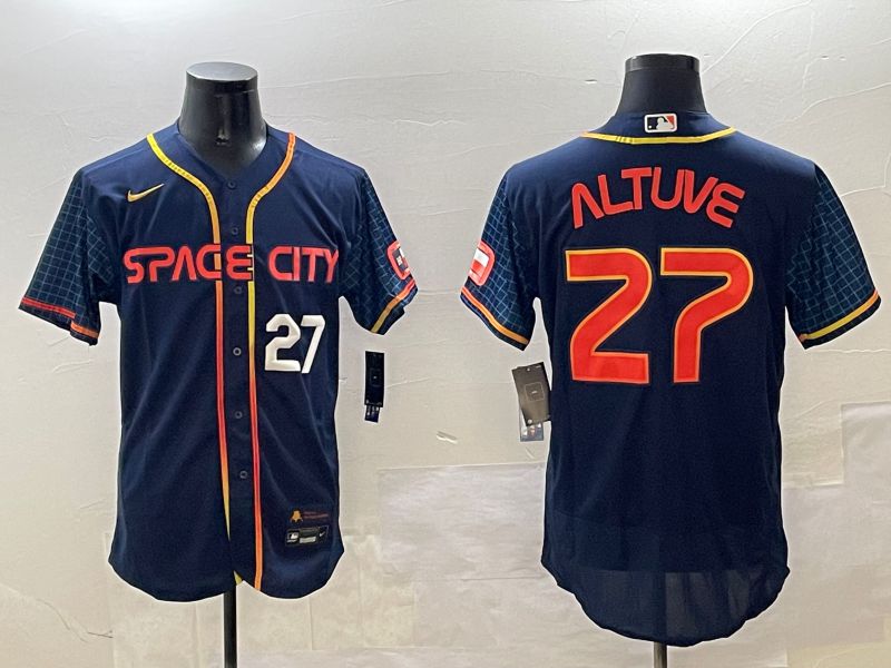 Men Houston Astros 27 Altuve Blue City Edition Elite 2025 Nike MLB Jersey style 2